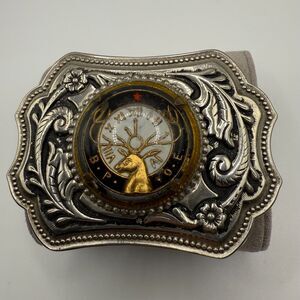 BPOE belt buckle vintage silver buck clock design